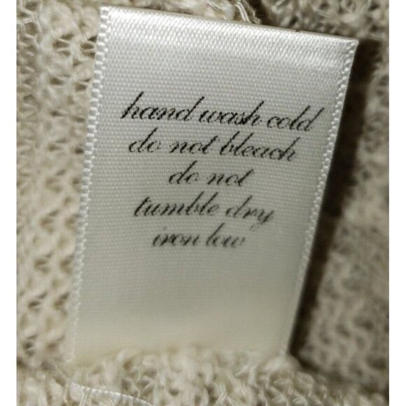 Mi Ami Woman SZ M Cotton Blend Long Open Cardigan Crochet Lace Feminine Cottage - Picture 6 of 7